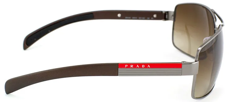 Prada Linea Rossa PS 54IS 5AV6S1 Aviator Metal Ruthenium/ Gunmetal Sunglasses with Brown Gradient Lens sold by Gaffos product image thumbnail 3