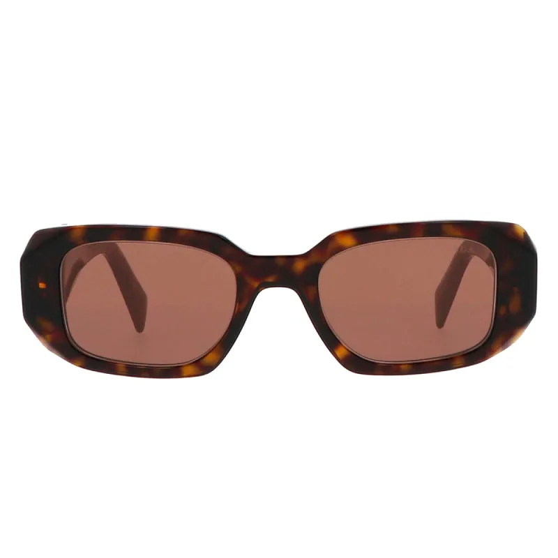 Prada PR 17WS 2AU03U Rectangle Plastic Tortoise Sunglasses with Brown Mirror Lens sold by Gaffos