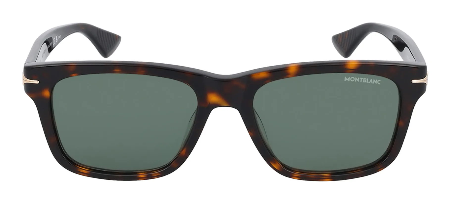 MontBlanc NIB MB 0263S 002 Rectangle Plastic Havana Sunglasses with Green Lens sold by Gaffos