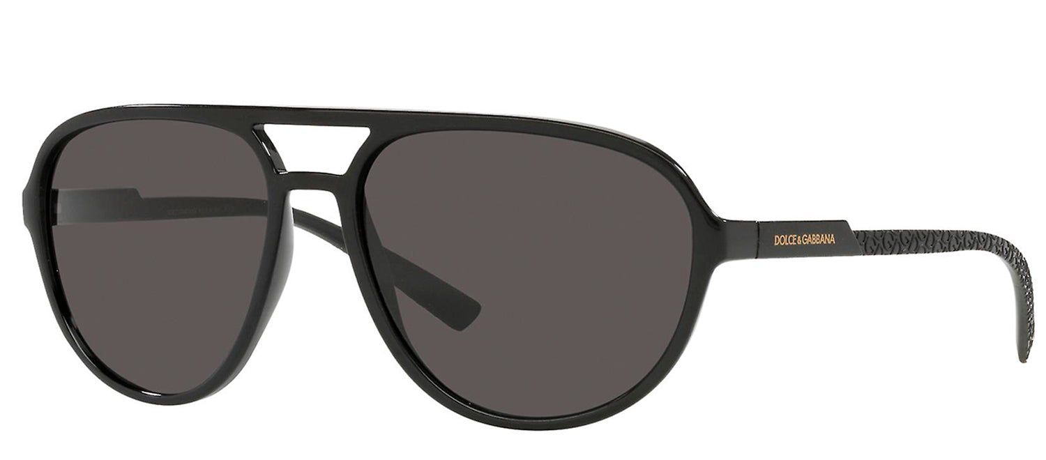 Dolce & Gabbana DG 6150 501/87 Aviator Plastic Black Sunglasses with Grey Lens sold by Gaffos