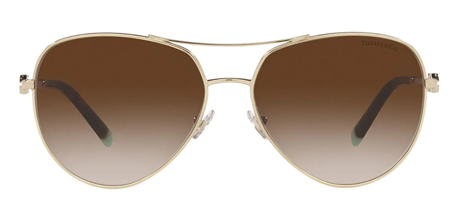 Tiffany & Co. TF 3083B 60213B Aviator Metal Gold Sunglasses with Brown Gradient Lens sold by Gaffos