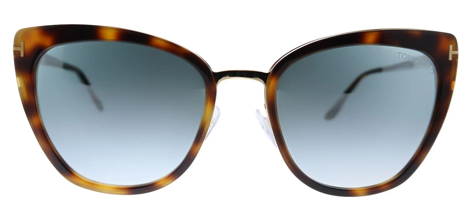 Tom Ford Simona TF 717 53Q Butterfly Plastic Classic Havana Sunglasses with Silver Mirror Lens sold by Gaffos