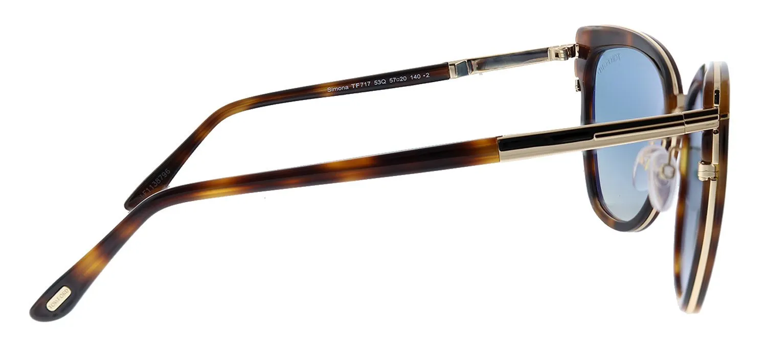 Tom Ford Simona TF 717 53Q Butterfly Plastic Classic Havana Sunglasses with Silver Mirror Lens sold by Gaffos product image thumbnail 3