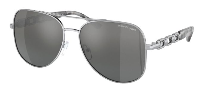 Michael Kors MK 1121 115388 Aviator Metal Silver Sunglasses with Silver Gradient Lens sold by Gaffos
