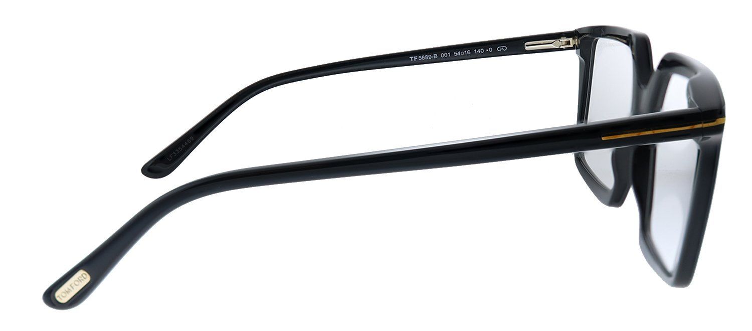 Tom Ford FT 5689-B 001 Square Plastic Black Sunglasses with Blue Block Clear With Peach Clip on Gradient Lens sold by Gaffos product image thumbnail 4