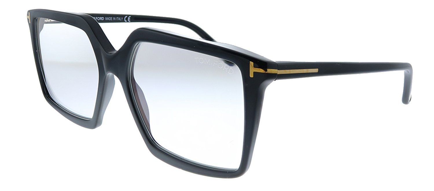 Tom Ford FT 5689-B 001 Square Plastic Black Sunglasses with Blue Block Clear With Peach Clip on Gradient Lens sold by Gaffos product image thumbnail 2