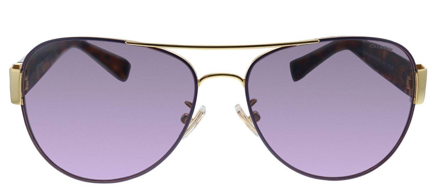 Coach HC 7059 924890 Pilot Metal Gold Sunglasses with Purple Gradient Lens sold by Gaffos