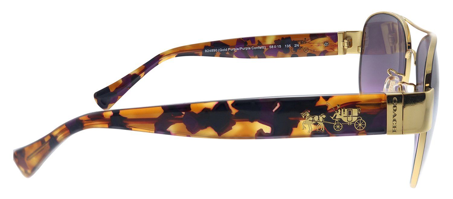 Coach HC 7059 924890 Pilot Metal Gold Sunglasses with Purple Gradient Lens sold by Gaffos product image thumbnail 3