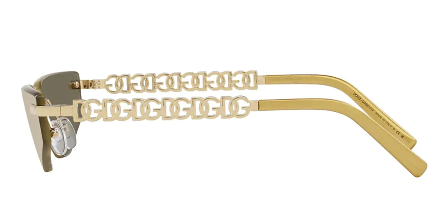 Dolce & Gabbana ACTIVE DG 2301 02/03 Fashion Metal Gold Sunglasses with Gold Mirror Lens sold by Gaffos product image thumbnail 3