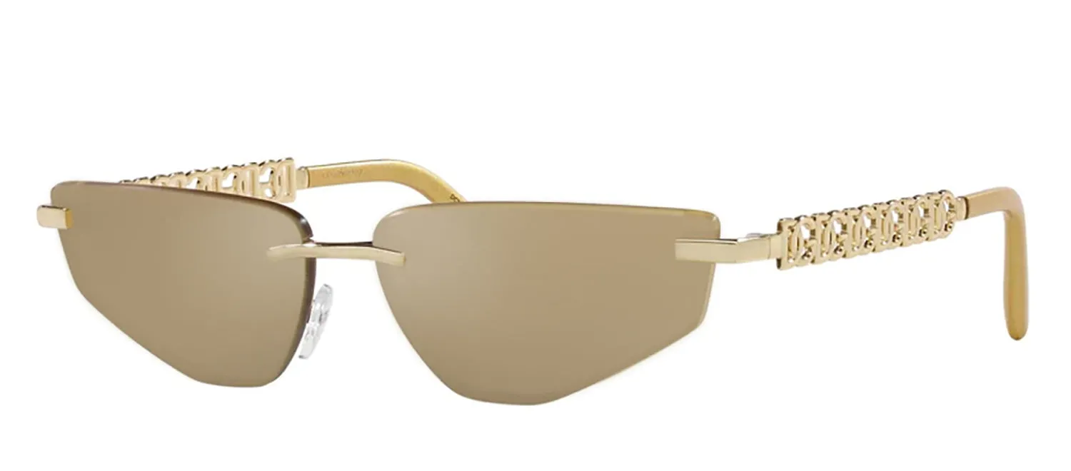 Dolce & Gabbana ACTIVE DG 2301 02/03 Fashion Metal Gold Sunglasses with Gold Mirror Lens sold by Gaffos product image thumbnail 2