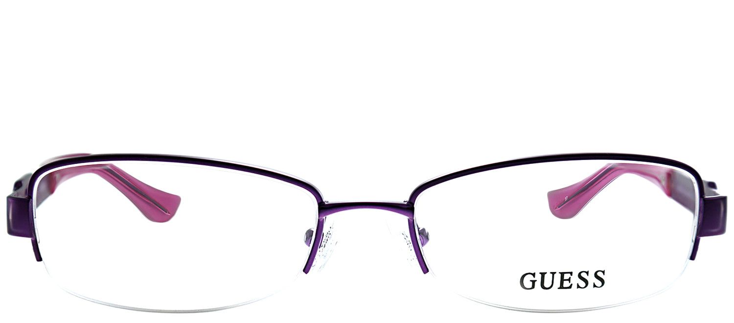 Guess GU 2290 PUR Semi-Rimless Metal Purple Eyeglasses with Demo Lens sold by Gaffos