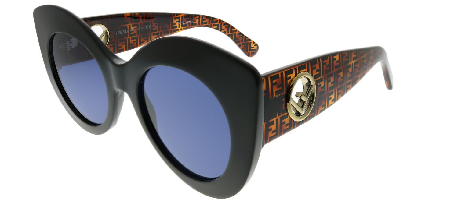 Fendi FF 0306 WR7 KU Cat-Eye Plastic Black Sunglasses with Blue Lens sold by Gaffos product image thumbnail 2