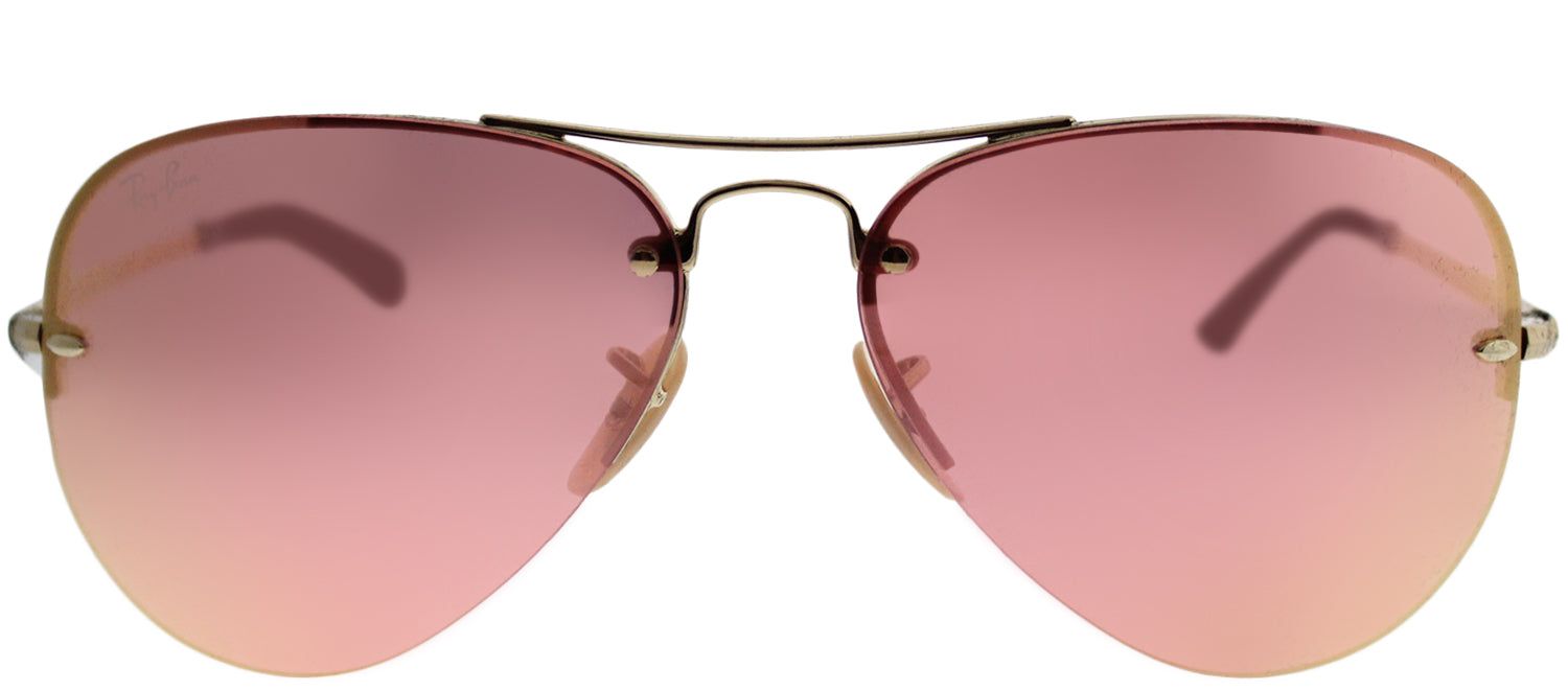 Ray-Ban RB 3449 001/E4 Aviator Metal Gold Sunglasses with Copper Lens sold by Gaffos