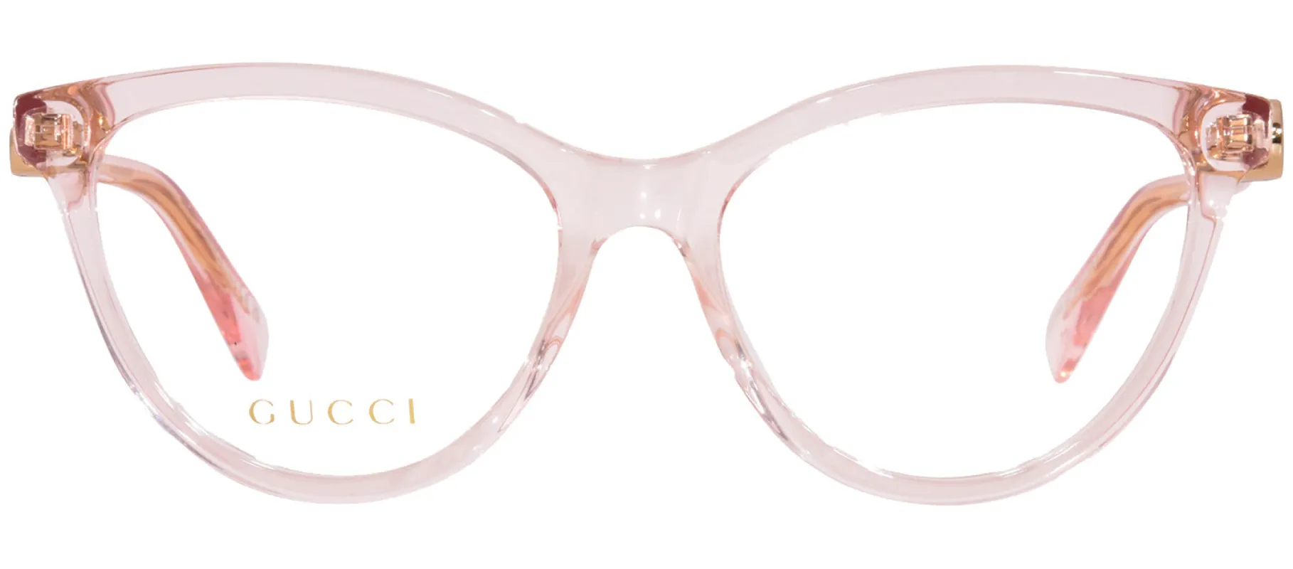 Gucci GUCCI LOGO GG 1179O 007 Cat-Eye Plastic Pink Eyeglasses with Logo Stamped Demo Lenses sold by Gaffos