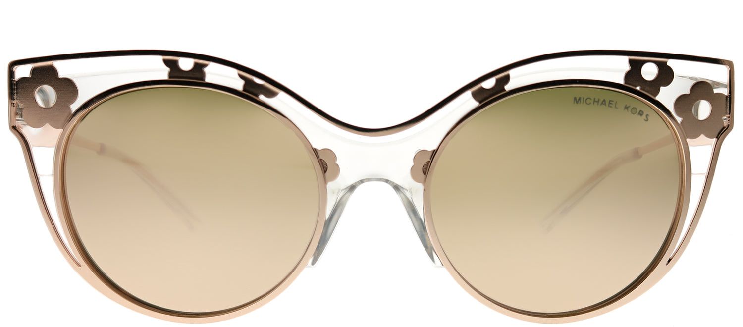 Michael Kors MK 1038 30505A Cat-Eye Metal Gold Sunglasses with Liquid Rose Gold Mirror Lens sold by Gaffos