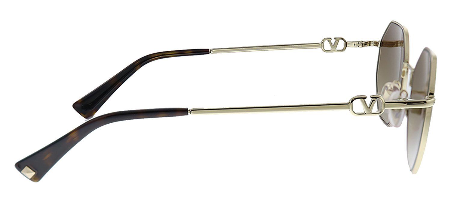 Valentino VA 2040 300313 Geometric Metal Pale Gold Sunglasses with Brown Gradient Lens sold by Gaffos product image thumbnail 3