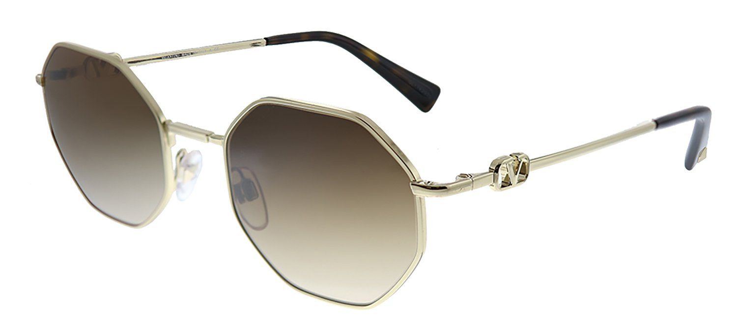 Valentino VA 2040 300313 Geometric Metal Pale Gold Sunglasses with Brown Gradient Lens sold by Gaffos product image thumbnail 2