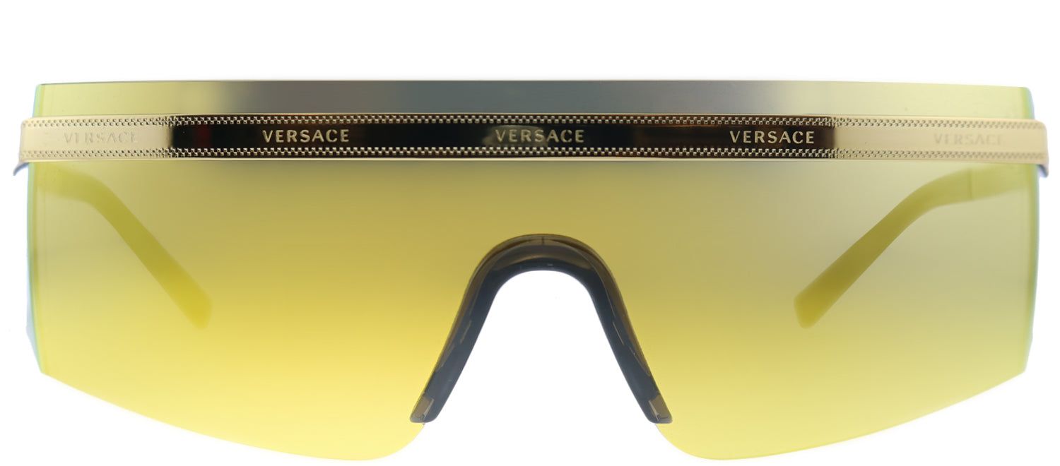 Versace VE 2208 10027P Shield Metal Gold Sunglasses with Gold Mirror Lens sold by Gaffos