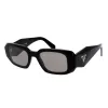 Prada PR 17WS 1AB07Z Rectangle Plastic Black Sunglasses with Grey Mirror Lens sold by Gaffos