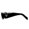 Prada PR 17WS 1AB07Z Rectangle Plastic Black Sunglasses with Grey Mirror Lens sold by Gaffos