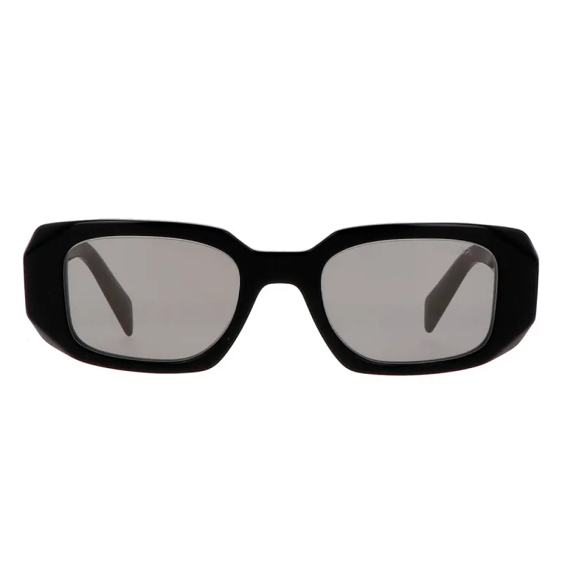 Prada PR 17WS 1AB07Z Rectangle Plastic Black Sunglasses with Grey Mirror Lens sold by Gaffos