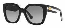 Gucci WEB GG 1300S 004 Square Plastic Black Sunglasses with Grey Gradient Lens sold by Gaffos