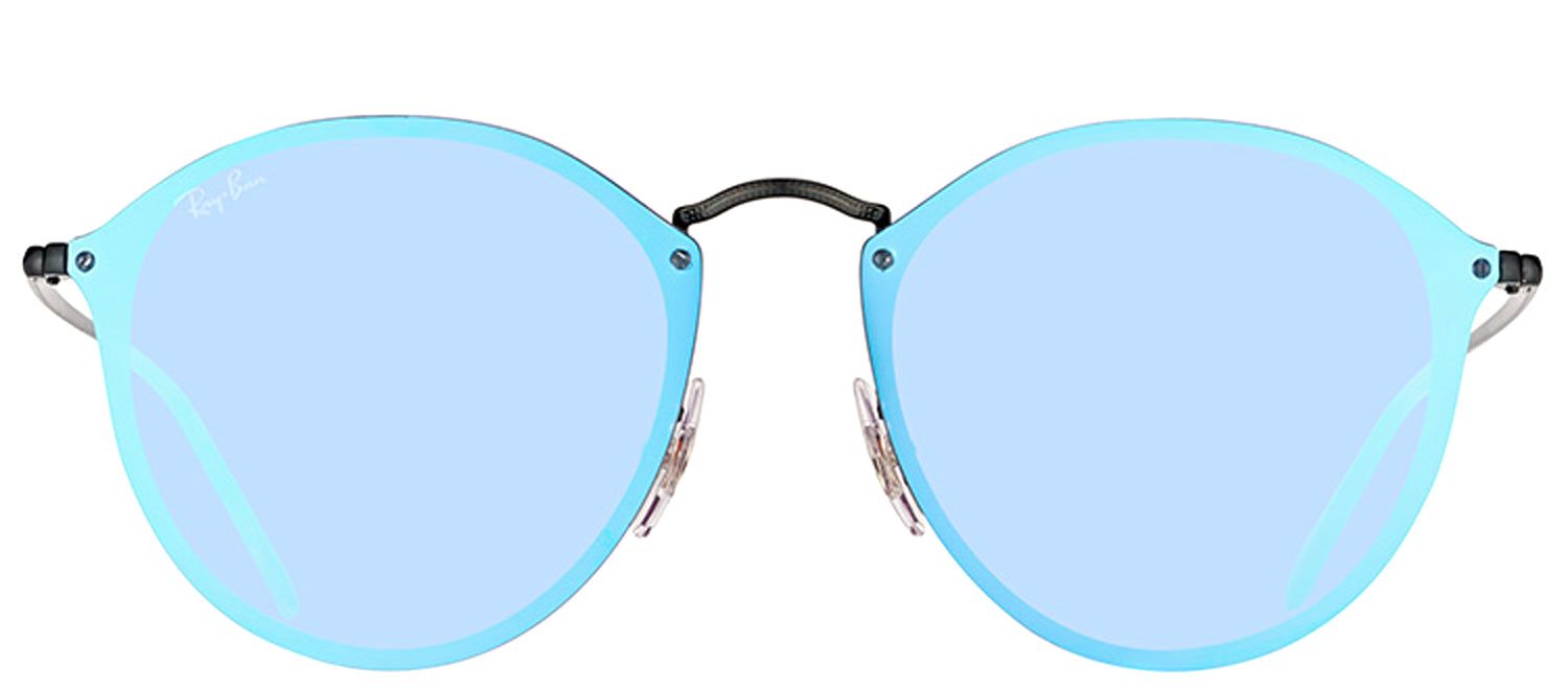 Ray-Ban RB 3574N 153/7V Round Metal Black Sunglasses with Dark Violet Blue Mirror Lens sold by Gaffos