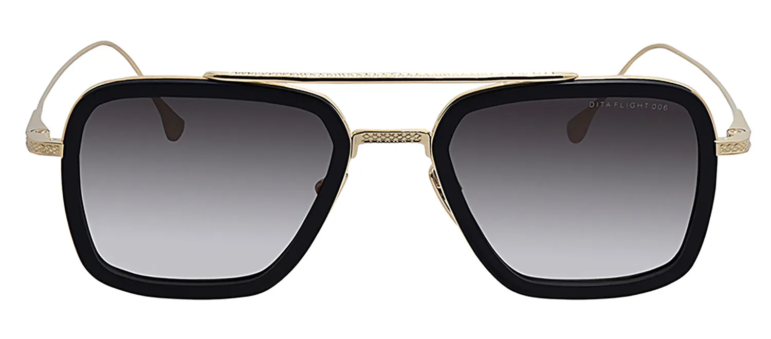 Dita Flight.006 DT 7806-B-BLK-GLD Aviator Metal Black Sunglasses with Dark Grey Gradient AR Lens sold by Gaffos
