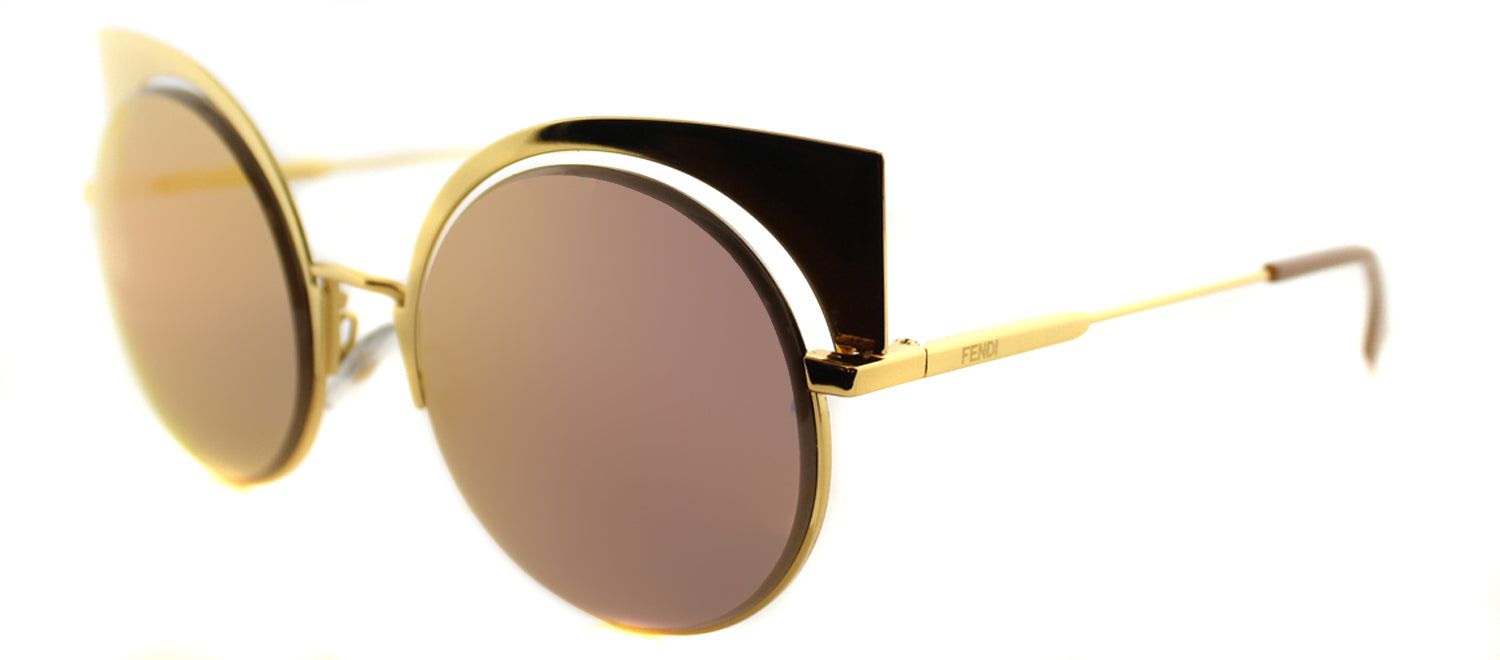 Fendi FF 0177 001 Cat-Eye Metal Gold Sunglasses with Gold Mirror Lens sold by Gaffos product image thumbnail 2