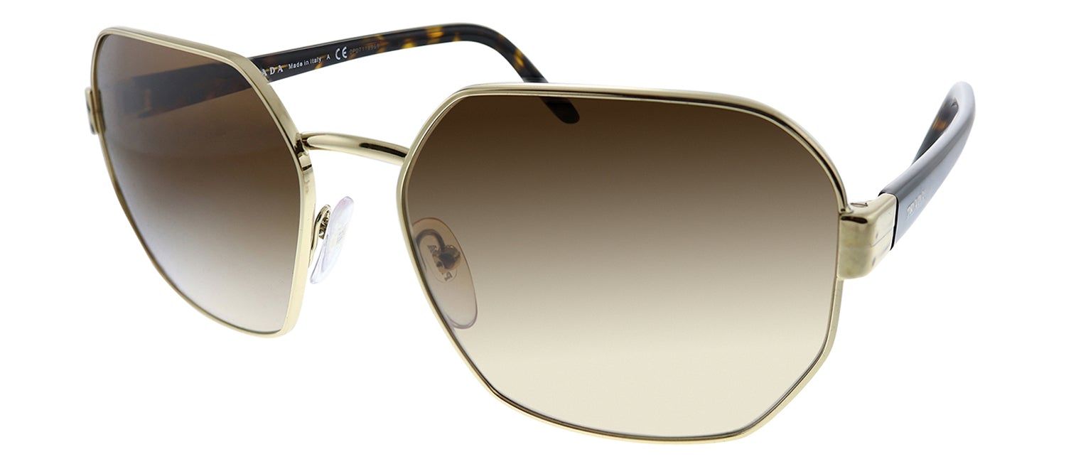 Prada PR 54XS ZVN6S1 Geometric Metal Gold Sunglasses with Brown Gradient Lens sold by Gaffos product image thumbnail 2