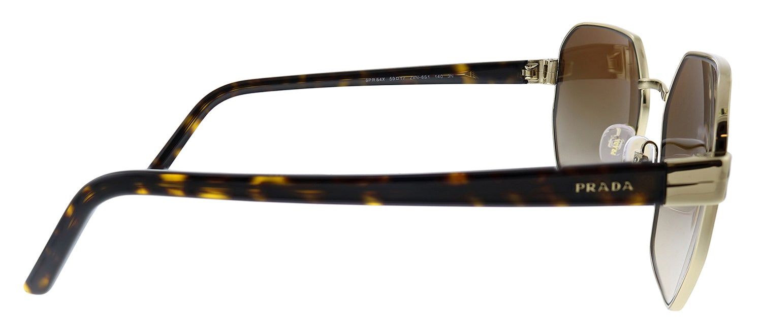 Prada PR 54XS ZVN6S1 Geometric Metal Gold Sunglasses with Brown Gradient Lens sold by Gaffos product image thumbnail 3