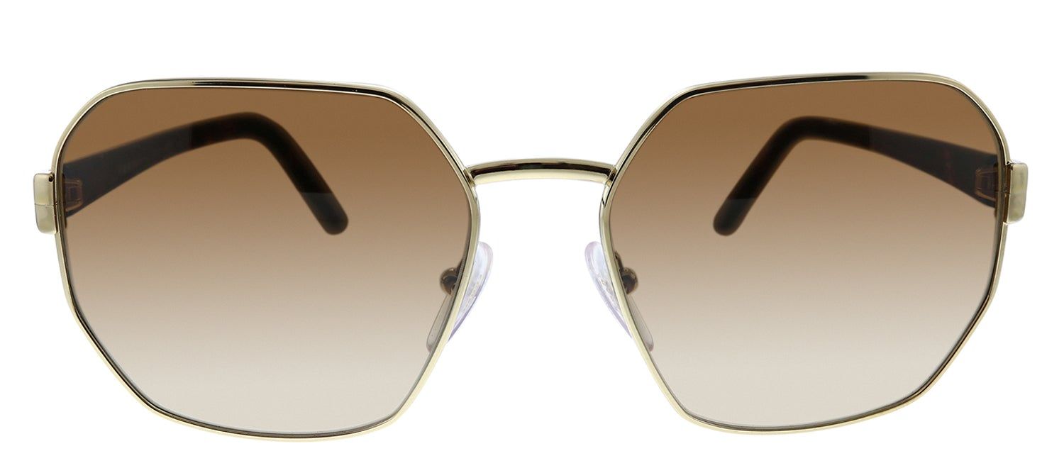Prada PR 54XS ZVN6S1 Geometric Metal Gold Sunglasses with Brown Gradient Lens sold by Gaffos