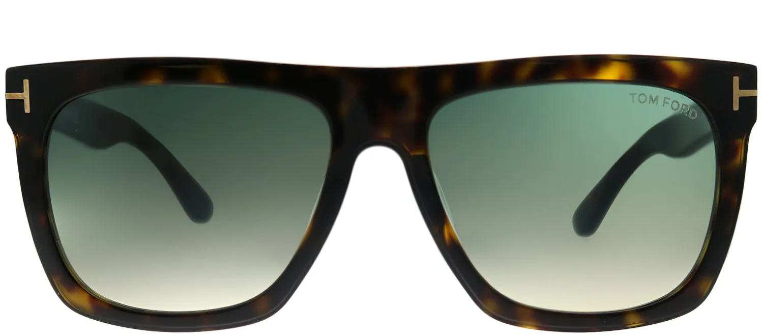 Tom Ford Morgan TF 513 52W Black Rectangle Plastic Tortoise/ Havana Sunglasses with Grey Gradient Lens sold by Gaffos