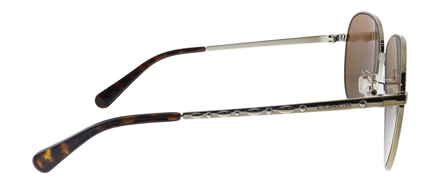 Coach HC 7094 90052T Aviator Metal Gold Sunglasses with Brown Mirrored Polarized Lens sold by Gaffos product image thumbnail 3