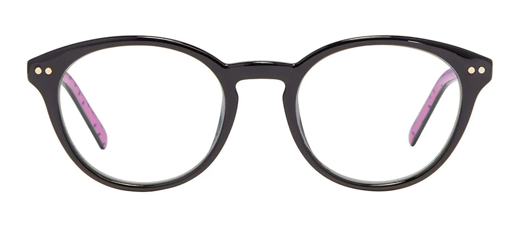 Kate Spade KS Kinslee 807 Round Plastic Black Readers with Clear Blue Block Lens sold by Gaffos