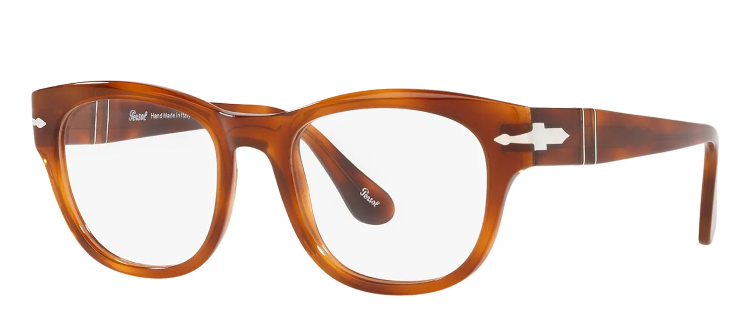 Persol PO 3270V 96 Rectangle Plastic Terra Di Siena Eyeglasses with Logo Stamped Demo Lenses sold by Gaffos product image thumbnail 2