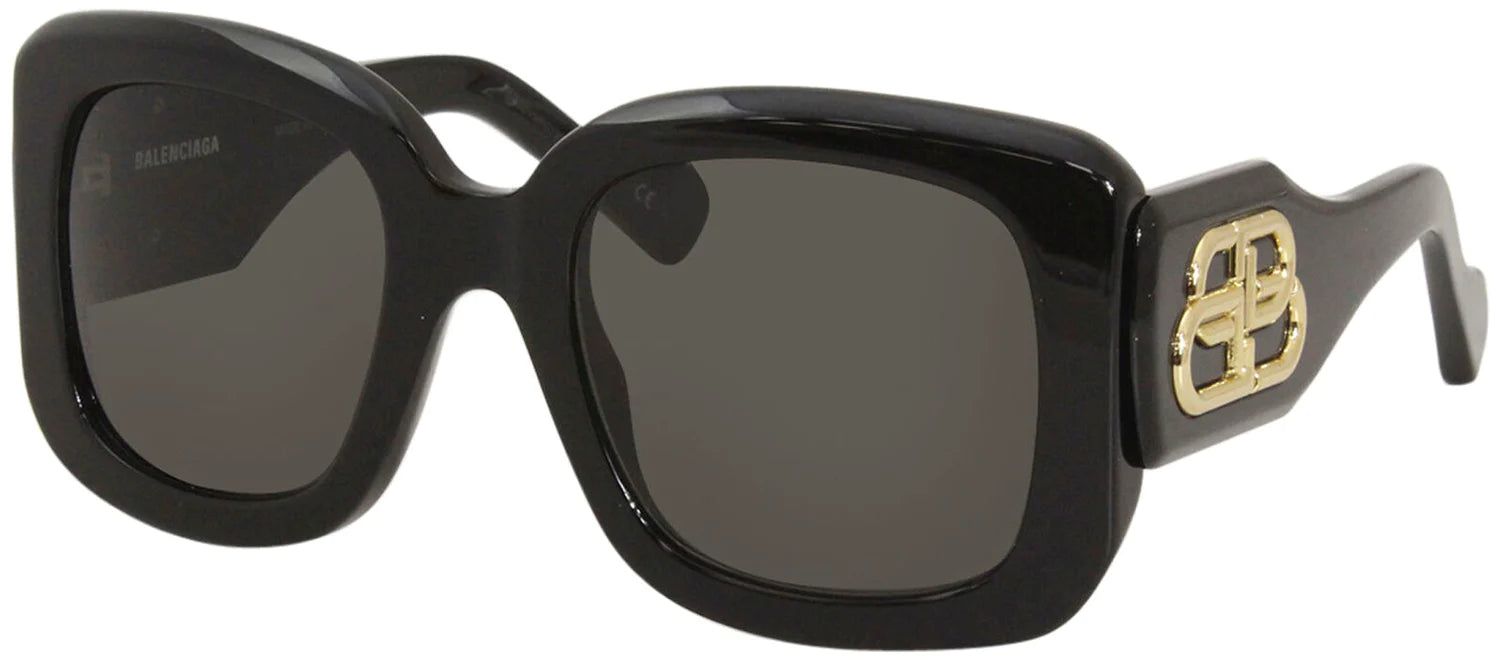 Balenciaga BB 0069S 001 Square Plastic Black Sunglasses with Grey Lens sold by Gaffos product image thumbnail 2