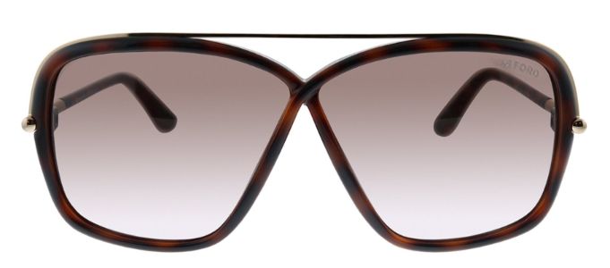 Tom Ford FT 455 52F Rectangle Plastic Havana Sunglasses with Brown Gradient Lens sold by Gaffos