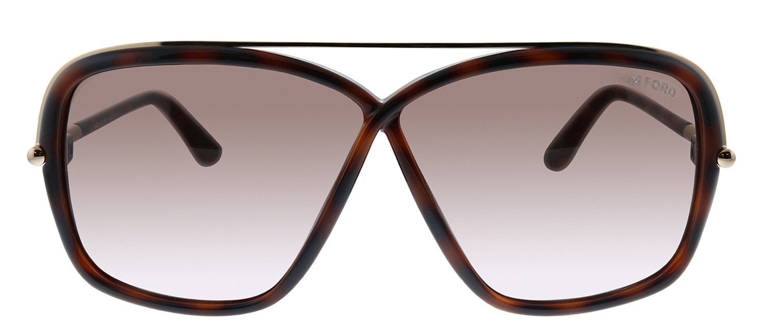 Tom Ford FT 455 52F Rectangle Plastic Havana Sunglasses with Brown Gradient Lens sold by Gaffos