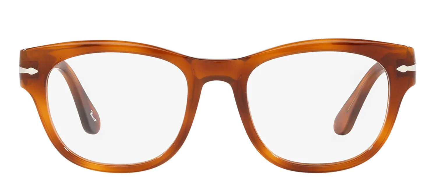 Persol PO 3270V 96 Rectangle Plastic Terra Di Siena Eyeglasses with Logo Stamped Demo Lenses sold by Gaffos