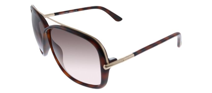 Tom Ford FT 455 52F Rectangle Plastic Havana Sunglasses with Brown Gradient Lens sold by Gaffos