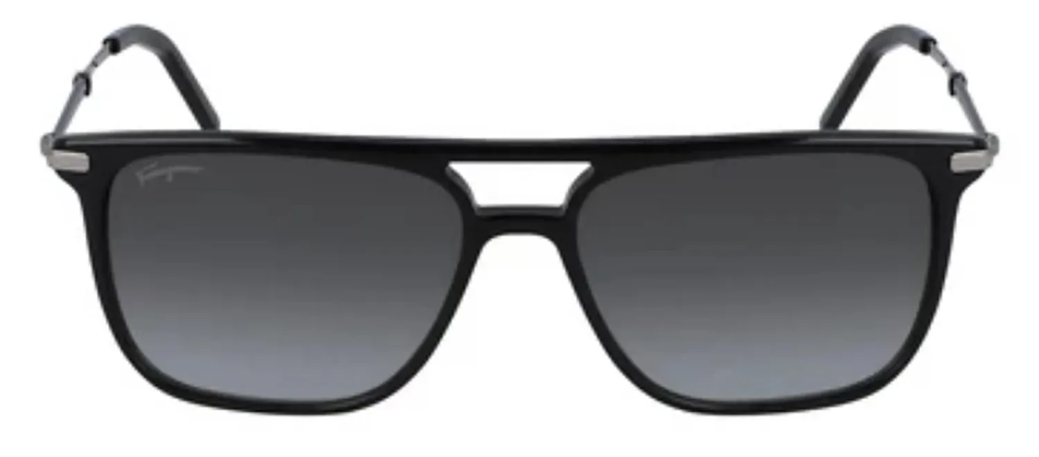 Salvatore Ferragamo SF 966S 001 Square Plastic Black Sunglasses with Grey Gradient Lens sold by Gaffos