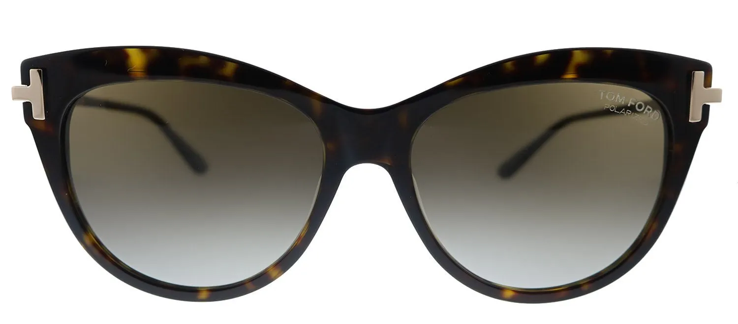 Tom Ford Kira TF 821 52H Cat-Eye Plastic Havana Sunglasses with Brown Polarized Lens sold by Gaffos