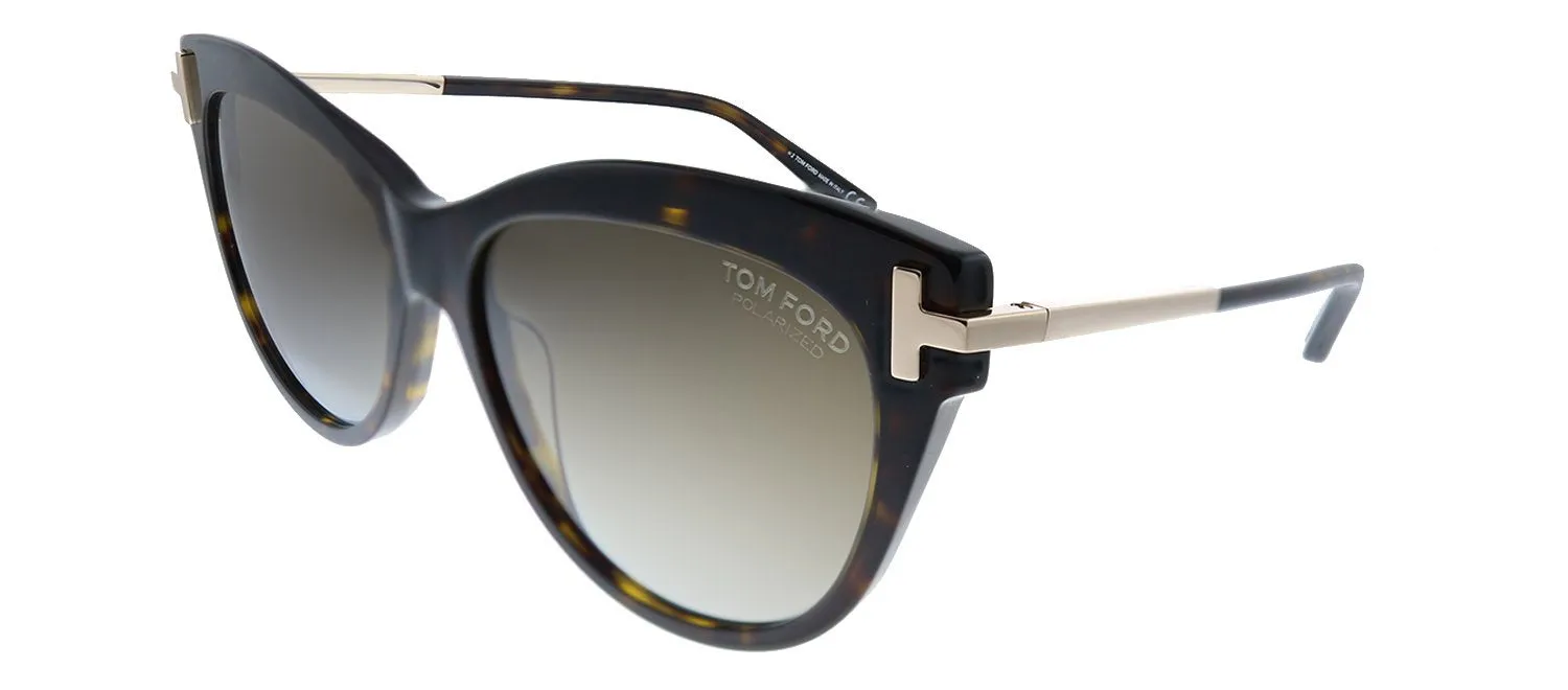 Tom Ford Kira TF 821 52H Cat-Eye Plastic Havana Sunglasses with Brown Polarized Lens sold by Gaffos product image thumbnail 2