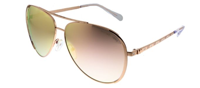 Michael Kors Chelsea Bright MK 1101B 11086F Aviator Metal Gold Sunglasses with Pink Gradient Lens sold by Gaffos