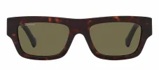 Gucci WEB GG 1301S 002 Rectangle Plastic Havana Sunglasses with Green Lens sold by Gaffos