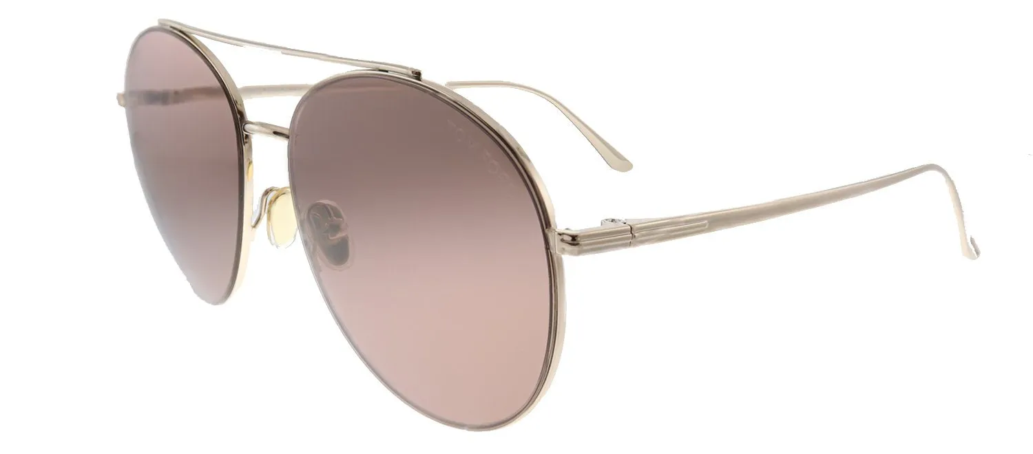 Tom Ford Cleo TF 757 28Y Round Metal Shiny Rose Gold Sunglasses with Pale Pink Lens sold by Gaffos product image thumbnail 2
