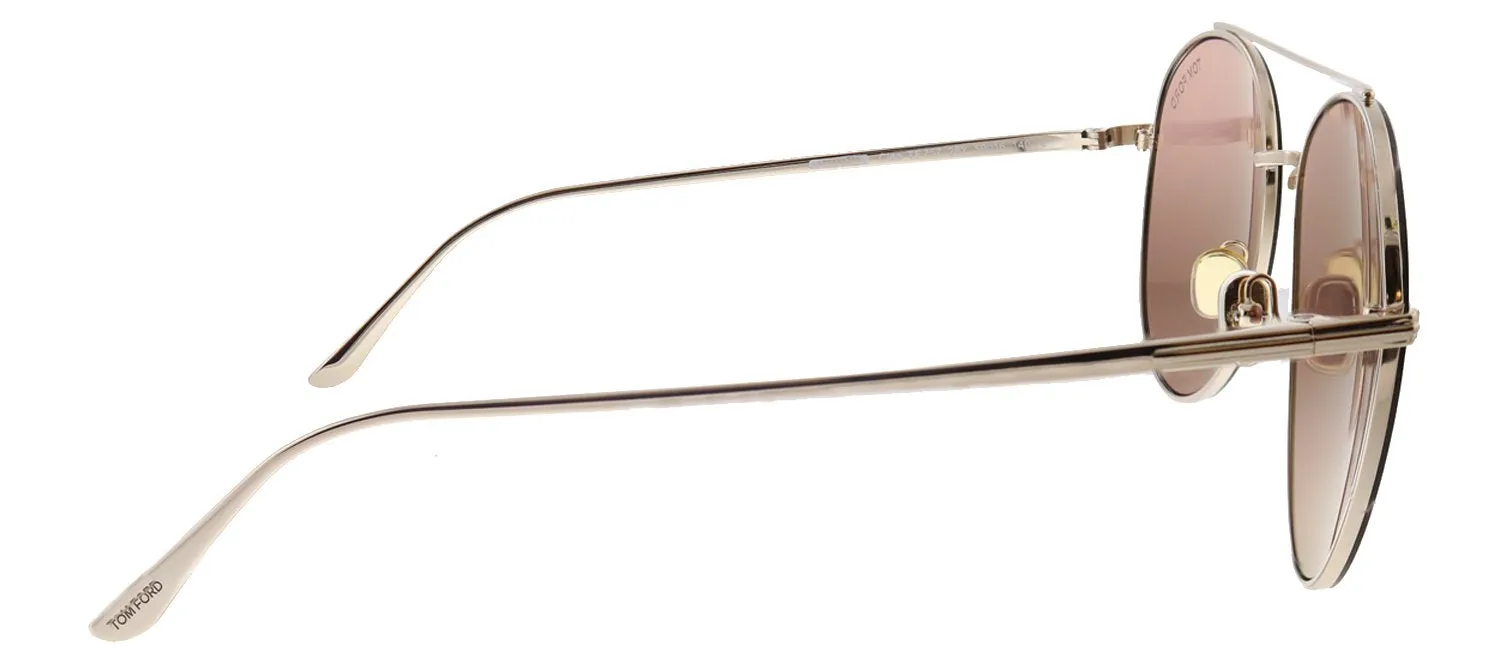 Tom Ford Cleo TF 757 28Y Round Metal Shiny Rose Gold Sunglasses with Pale Pink Lens sold by Gaffos product image thumbnail 3