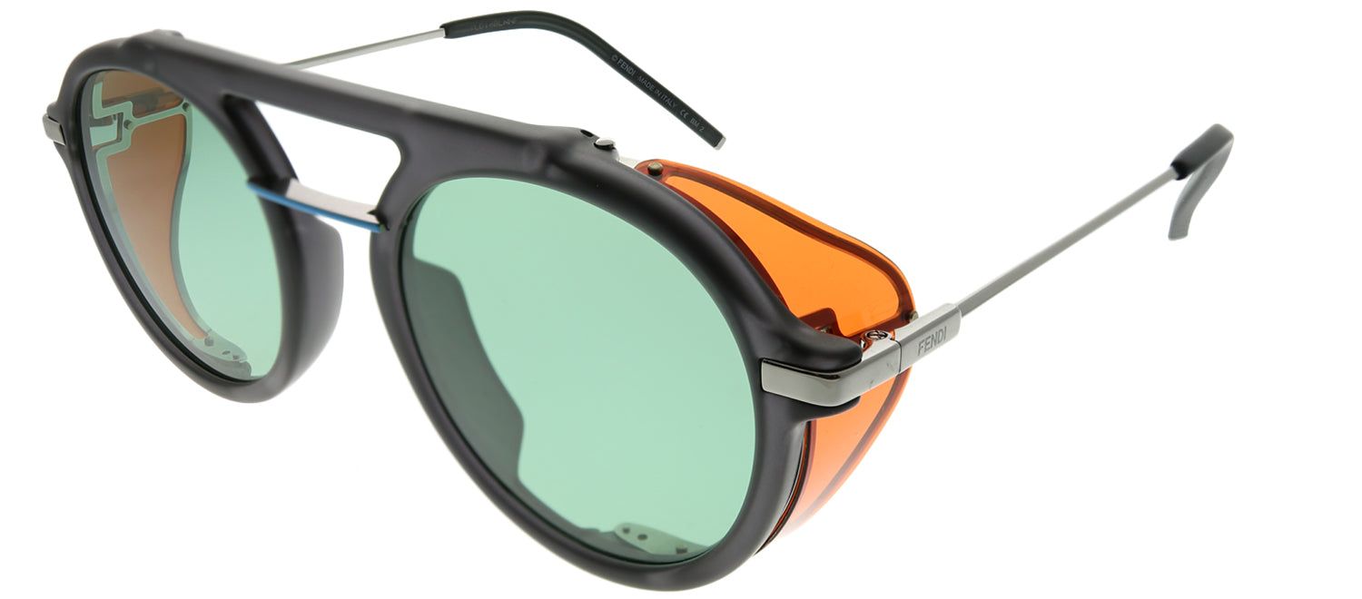 Fendi FF M0012/S KB7 Round Plastic Grey Sunglasses with Green Lens sold by Gaffos product image thumbnail 2
