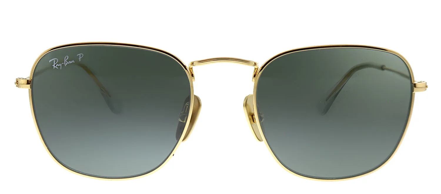 Ray-Ban FRANK RB 8157 921658 Square Metal Gold Sunglasses with Green Polarized Lens sold by Gaffos
